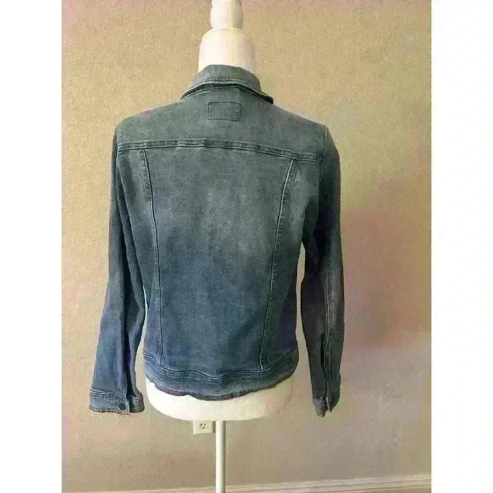Universal Thread Jacket Womens Medium Denim Blue Jean Long Sleeve Freeborn - Picture 3 of 5